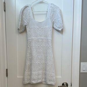 Lulu's White Crochet Mini Dress